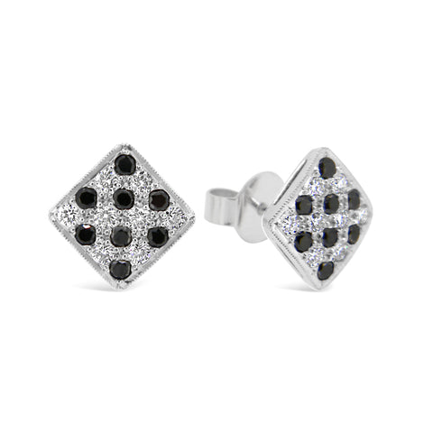 Black & White Diamond 'Chess' Earrings I.1956