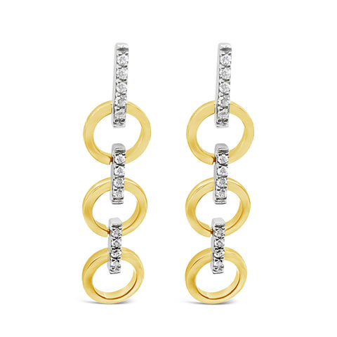 Italian 18kt Gold & Diamond Drop Earrings I.1825