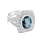 Aquamarine & Diamond Gatsby-Catherine Ring O.4241