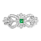 Art Deco Emerald and Diamond Brooch P.5571