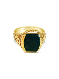 Austrian Art Deco 14 kt Gold Bloodstone Seal Ring OV.93