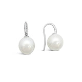 South Sea Pearl & Diamond Shepherd Hook Earrings I.1888