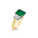 Emerald & Emerald Cut Diamond Ring OV.140
