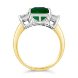 Emerald & Emerald Cut Diamond Ring OV.140