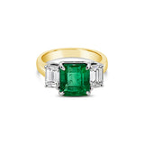 Emerald & Emerald Cut Diamond Ring OV.140