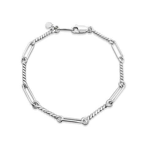 Dban Sterling Silver Oval/Twist Link Bracelet/Necklace DB.589