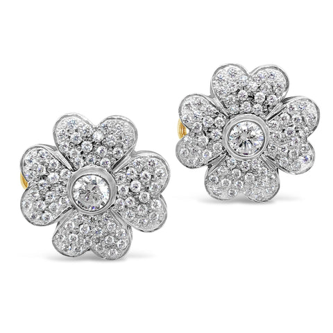 'Lucky Charms' Diamond Set Floral Earrings R.641