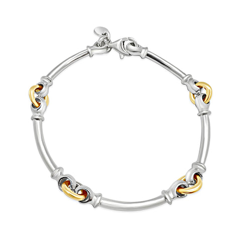 Dban Sterling Silver & 9kt Gold Bar Bracelet C.1698