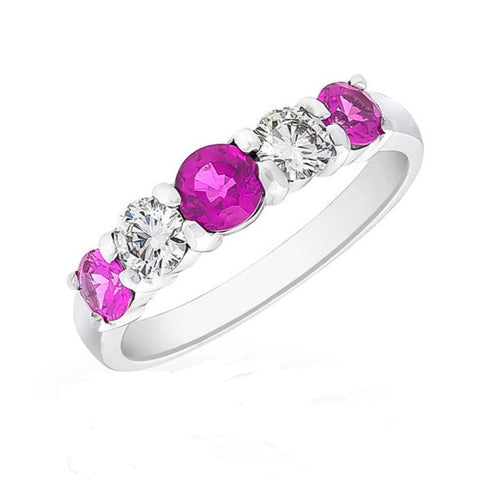 Pink Sapphire & Diamond 'Harmony' Ring OV.110