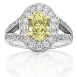 'Halo' Fancy Yellow Diamond Ring. O.41268