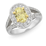 'Halo' Fancy Yellow Diamond Ring. O.41268