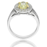 'Halo' Fancy Yellow Diamond Ring. O.41268