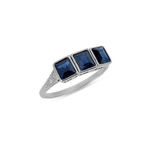 Art Deco Sapphire & Diamond Ring OV.149