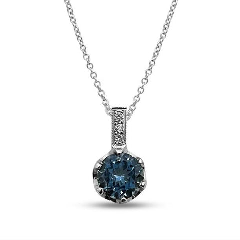 Aquamarine & Diamond Pendant E.1188