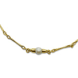 Vintage Dban 9kt YG & Pearl Necklace N.1099