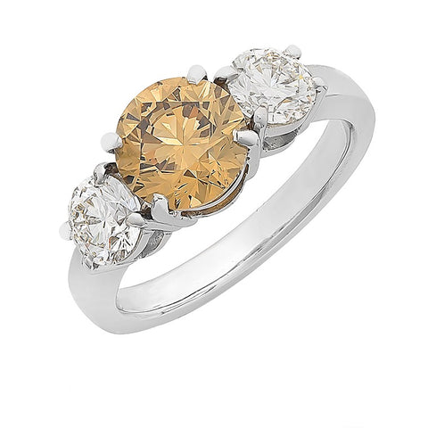 'Harmony' Cognac & White Diamond Ring O.4172