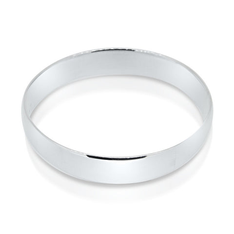 Sterling silver oval shape bangle