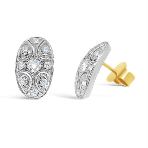 L'Ovale Petite Diamond Stud Earrings   P.4635