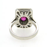 Pink Sapphire & Diamond Art Deco Style Ring O.3831