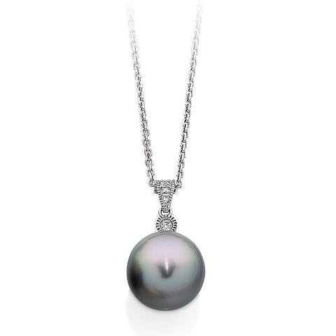 Tahitian Pearl & Diamond Pendant E.1089