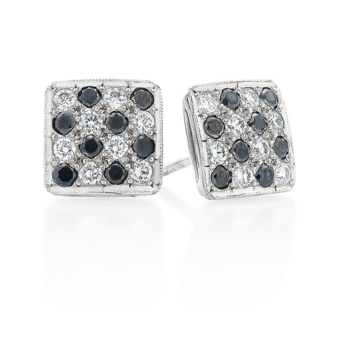 Black & White Diamond 'Pave-Chess' Earrings I.1956