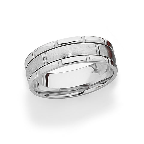 18ct White Gold Pattern Band