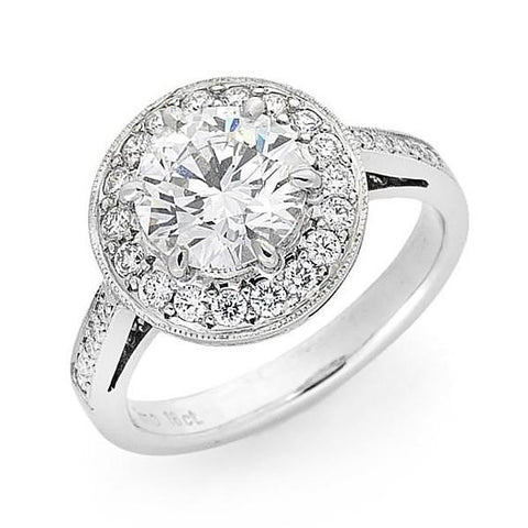 Halo Round Brilliant Cut Diamond Ring O.4236