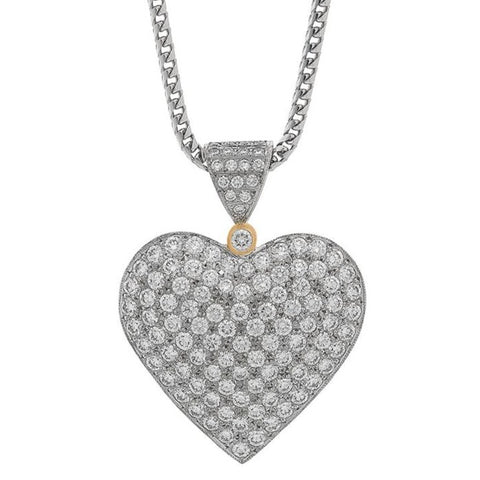 Pave Diamond Heart Pendant E.1128