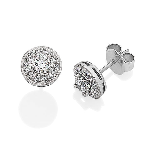 Brilliant Cut Diamond Halo Earrings I.4007