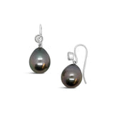 Tahitian Pearl & Diamond Drop Earrings P.5536