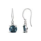 Blue Topaz & Diamond 'Jacqueline- Bloom' Earrings I.1643