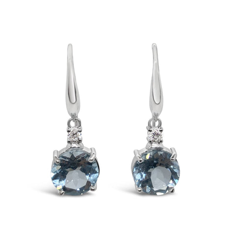 Blue Topaz & Diamond 'Jacqueline- Bloom' Earrings I.1643