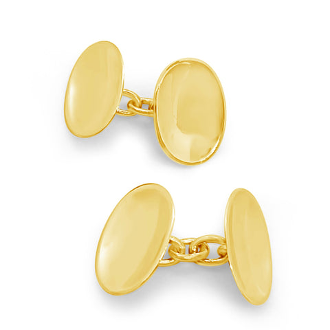 Edwardian 9kt Gold Oval Cufflinks P.5545