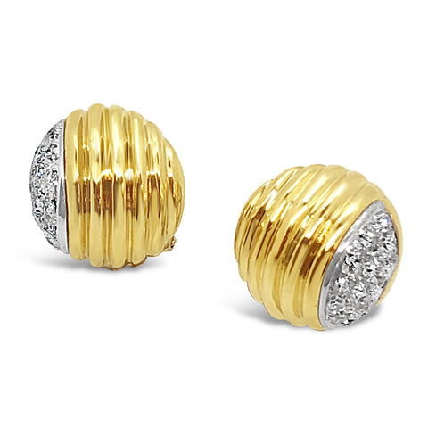 Vintage Italian 1980's Diamond Earrings P.5450