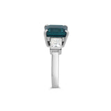 Teal Green Tourmaline & Diamond Ring O.4207