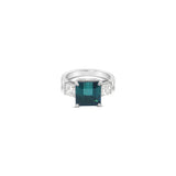 Teal Green Tourmaline & Diamond Ring O.4207