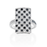 Black & White Diamond 'Gatsby-Chess' Ring O.4173