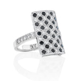Black & White Diamond 'Gatsby-Chess' Ring O.4173
