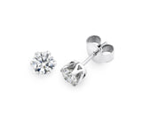 Brilliant Cut Diamond Stud Earrings-Claw Set