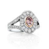 Pink Champagne Diamond 'Halo' Ring O.4225