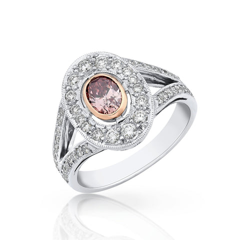 Pink Champagne Diamond 'Halo' Ring O.4225