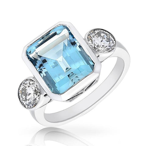 5.81ct Aquamarine & Diamond Ring O.4187