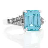 Aquamarine & Diamond Ring O.4140