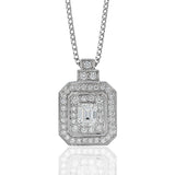 Emerald Cut Diamond Double Halo Pendant P.5125