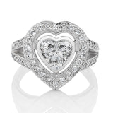 Heart Shaped Diamond Halo Ring O.4110
