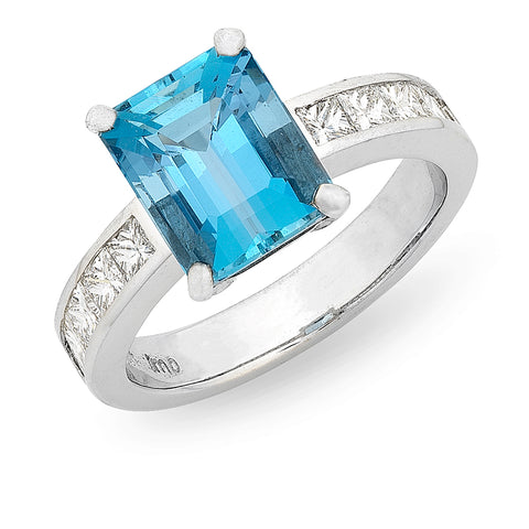 Santa Maria Aquamarine and Diamond Ring O.4132