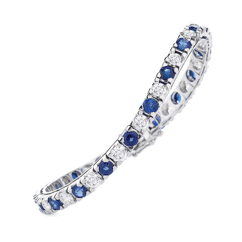 Ceylon Sapphire & Diamond Line Bracelet C.1721