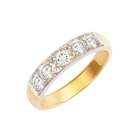 diamond set wedding band or eternity ring, two tone