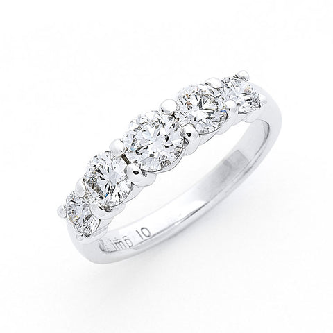 5 across diamond ring, handmade jewellery Melbourne