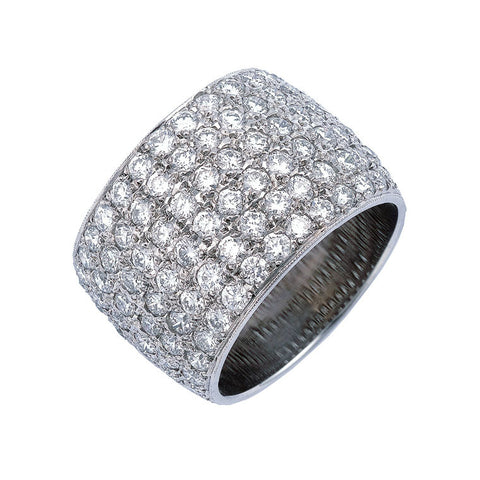 six row diamond pave dress ring, designed and handmade by Imp Jewellery